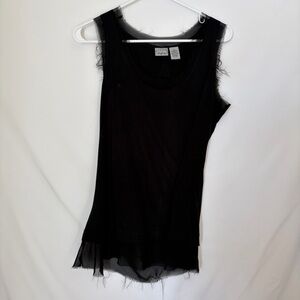 Daytrip Black Sheer Layered Top